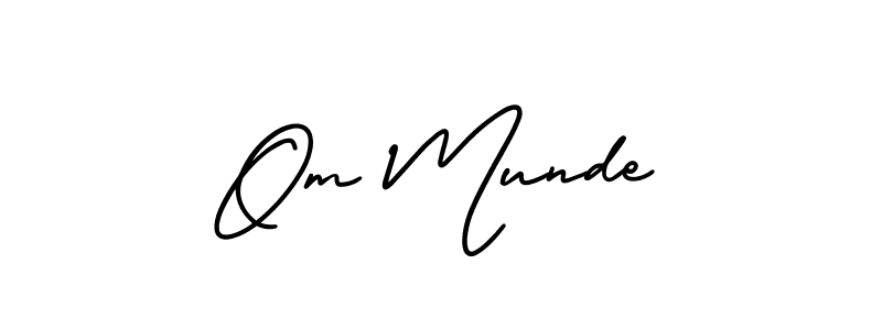 AmerikaSignatureDemo-Regular is a professional signature style that is perfect for those who want to add a touch of class to their signature. It is also a great choice for those who want to make their signature more unique. Get Om Munde name to fancy signature for free. Om Munde signature style 3 images and pictures png