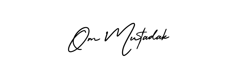 if you are searching for the best signature style for your name Om Mutadak. so please give up your signature search. here we have designed multiple signature styles  using AmerikaSignatureDemo-Regular. Om Mutadak signature style 3 images and pictures png