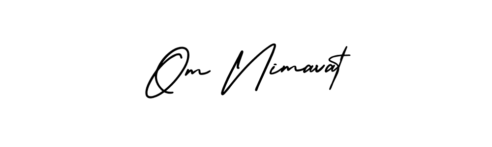 The best way (AmerikaSignatureDemo-Regular) to make a short signature is to pick only two or three words in your name. The name Om Nimavat include a total of six letters. For converting this name. Om Nimavat signature style 3 images and pictures png