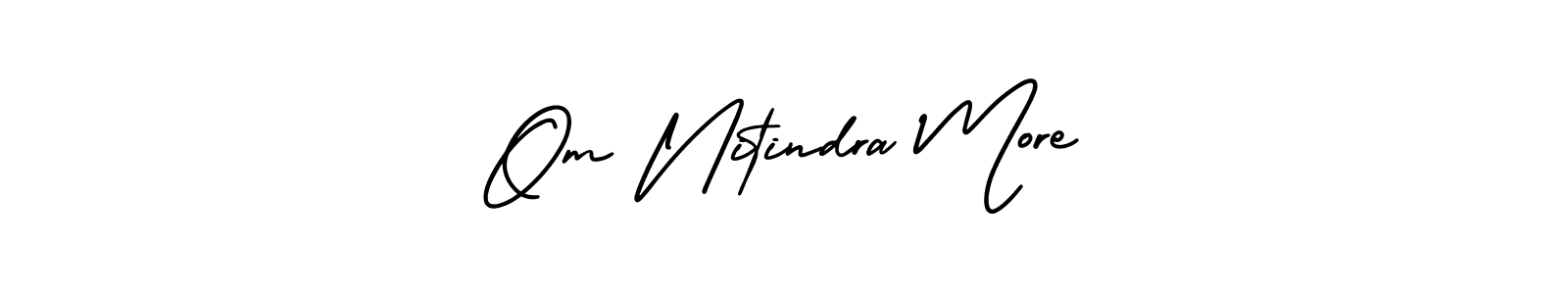 Om Nitindra More stylish signature style. Best Handwritten Sign (AmerikaSignatureDemo-Regular) for my name. Handwritten Signature Collection Ideas for my name Om Nitindra More. Om Nitindra More signature style 3 images and pictures png