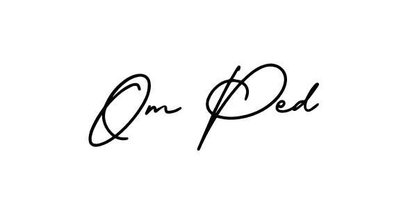 Similarly AmerikaSignatureDemo-Regular is the best handwritten signature design. Signature creator online .You can use it as an online autograph creator for name Om Ped. Om Ped signature style 3 images and pictures png