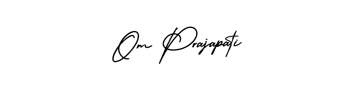 You should practise on your own different ways (AmerikaSignatureDemo-Regular) to write your name (Om Prajapati) in signature. don't let someone else do it for you. Om Prajapati signature style 3 images and pictures png