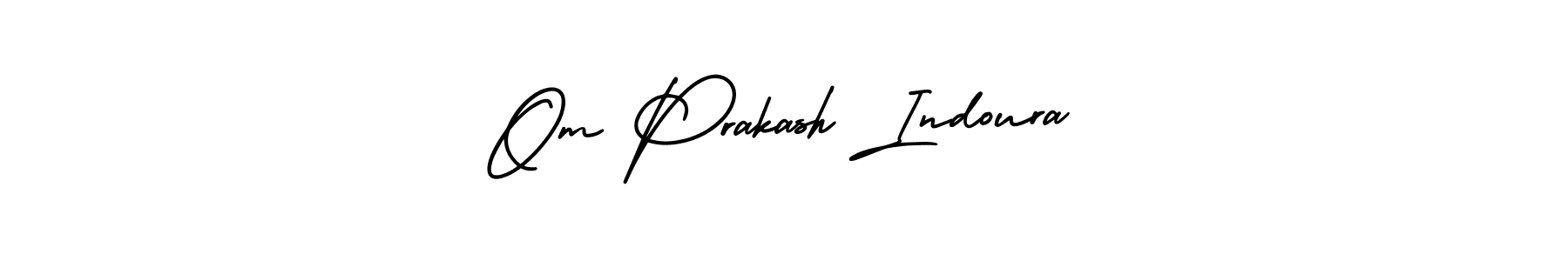 You should practise on your own different ways (AmerikaSignatureDemo-Regular) to write your name (Om Prakash Indoura) in signature. don't let someone else do it for you. Om Prakash Indoura signature style 3 images and pictures png