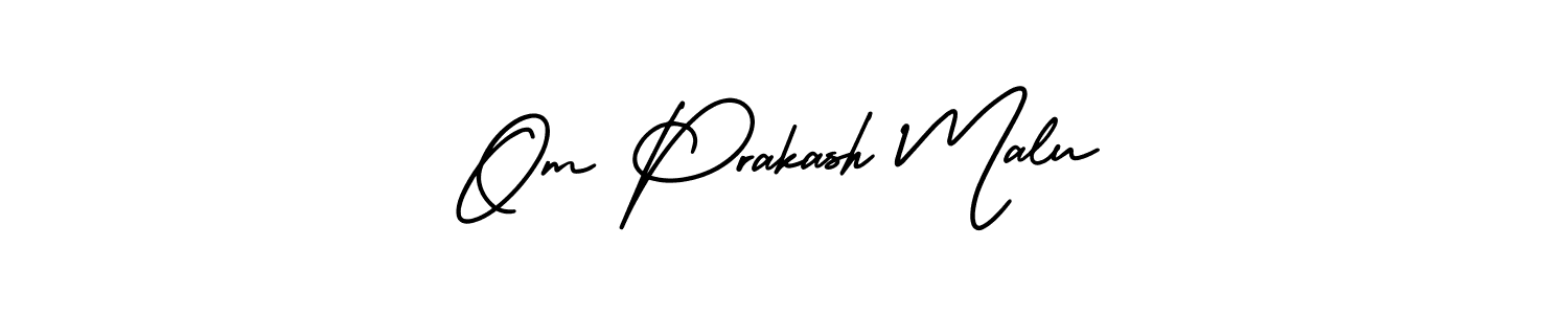 Om Prakash Malu stylish signature style. Best Handwritten Sign (AmerikaSignatureDemo-Regular) for my name. Handwritten Signature Collection Ideas for my name Om Prakash Malu. Om Prakash Malu signature style 3 images and pictures png