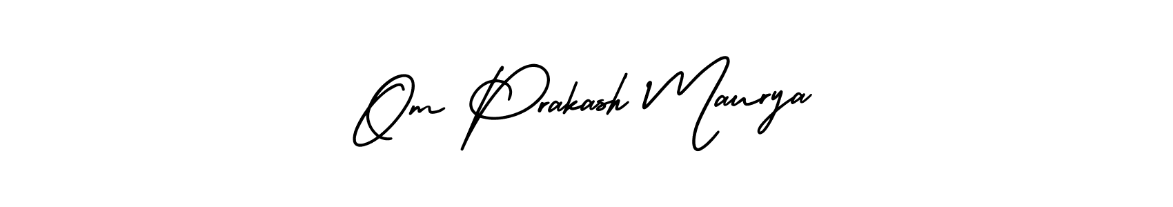 You should practise on your own different ways (AmerikaSignatureDemo-Regular) to write your name (Om Prakash Maurya) in signature. don't let someone else do it for you. Om Prakash Maurya signature style 3 images and pictures png