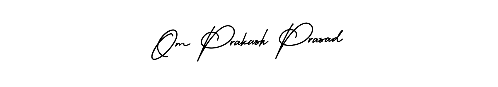 This is the best signature style for the Om Prakash Prasad name. Also you like these signature font (AmerikaSignatureDemo-Regular). Mix name signature. Om Prakash Prasad signature style 3 images and pictures png