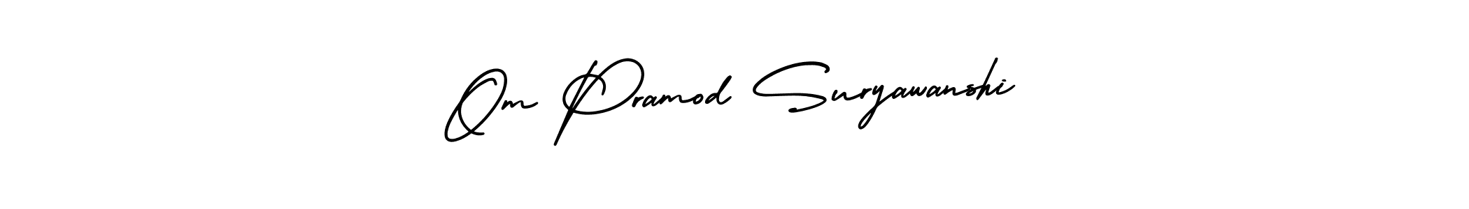 AmerikaSignatureDemo-Regular is a professional signature style that is perfect for those who want to add a touch of class to their signature. It is also a great choice for those who want to make their signature more unique. Get Om Pramod Suryawanshi name to fancy signature for free. Om Pramod Suryawanshi signature style 3 images and pictures png