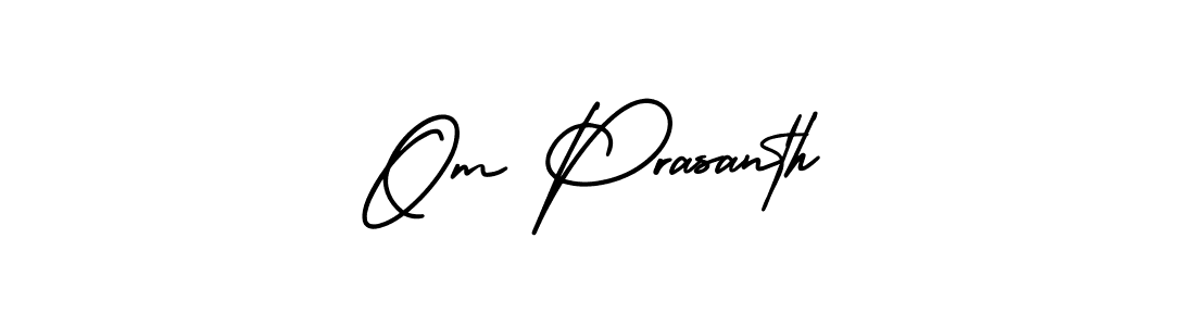 Make a beautiful signature design for name Om Prasanth. With this signature (AmerikaSignatureDemo-Regular) style, you can create a handwritten signature for free. Om Prasanth signature style 3 images and pictures png