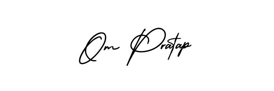 Use a signature maker to create a handwritten signature online. With this signature software, you can design (AmerikaSignatureDemo-Regular) your own signature for name Om Pratap. Om Pratap signature style 3 images and pictures png