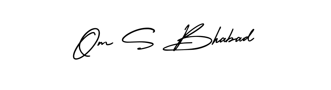 AmerikaSignatureDemo-Regular is a professional signature style that is perfect for those who want to add a touch of class to their signature. It is also a great choice for those who want to make their signature more unique. Get Om S Bhabad name to fancy signature for free. Om S Bhabad signature style 3 images and pictures png