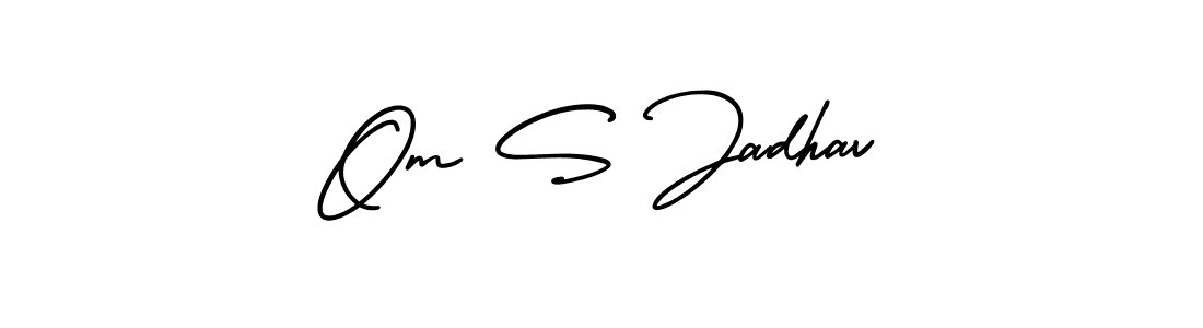 Use a signature maker to create a handwritten signature online. With this signature software, you can design (AmerikaSignatureDemo-Regular) your own signature for name Om S Jadhav. Om S Jadhav signature style 3 images and pictures png