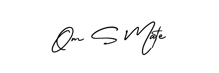 This is the best signature style for the Om S Mate name. Also you like these signature font (AmerikaSignatureDemo-Regular). Mix name signature. Om S Mate signature style 3 images and pictures png