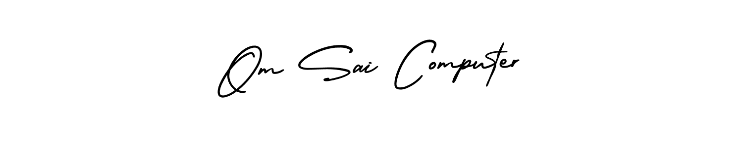 This is the best signature style for the Om Sai Computer name. Also you like these signature font (AmerikaSignatureDemo-Regular). Mix name signature. Om Sai Computer signature style 3 images and pictures png