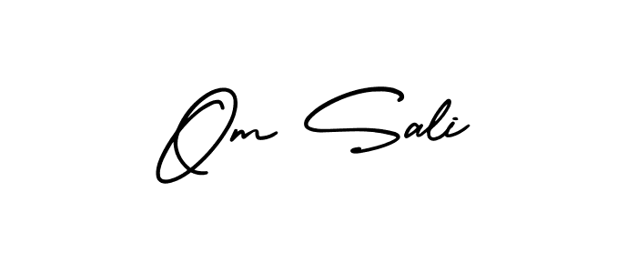 You should practise on your own different ways (AmerikaSignatureDemo-Regular) to write your name (Om Sali) in signature. don't let someone else do it for you. Om Sali signature style 3 images and pictures png