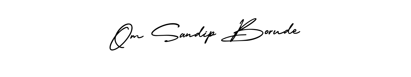 This is the best signature style for the Om Sandip Borude name. Also you like these signature font (AmerikaSignatureDemo-Regular). Mix name signature. Om Sandip Borude signature style 3 images and pictures png