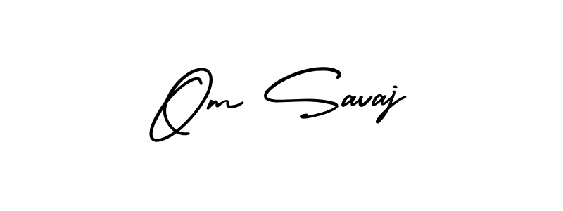 This is the best signature style for the Om Savaj name. Also you like these signature font (AmerikaSignatureDemo-Regular). Mix name signature. Om Savaj signature style 3 images and pictures png