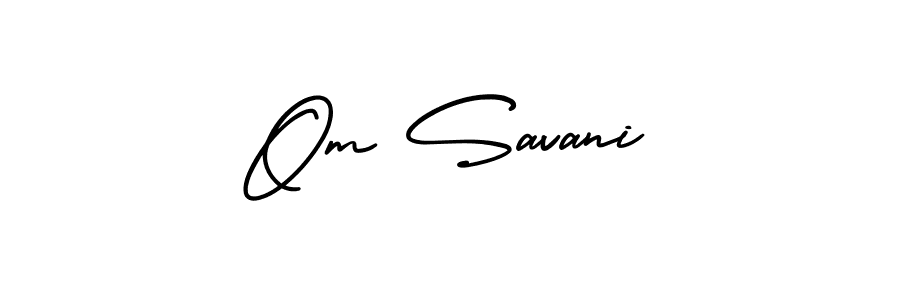 Create a beautiful signature design for name Om Savani. With this signature (AmerikaSignatureDemo-Regular) fonts, you can make a handwritten signature for free. Om Savani signature style 3 images and pictures png