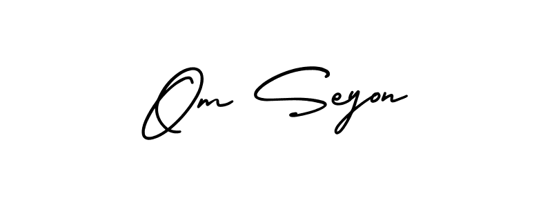 Also You can easily find your signature by using the search form. We will create Om Seyon name handwritten signature images for you free of cost using AmerikaSignatureDemo-Regular sign style. Om Seyon signature style 3 images and pictures png