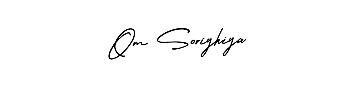 The best way (AmerikaSignatureDemo-Regular) to make a short signature is to pick only two or three words in your name. The name Om Soriyhiya include a total of six letters. For converting this name. Om Soriyhiya signature style 3 images and pictures png