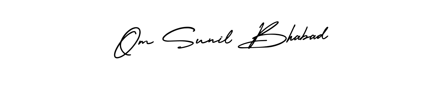 How to make Om Sunil Bhabad signature? AmerikaSignatureDemo-Regular is a professional autograph style. Create handwritten signature for Om Sunil Bhabad name. Om Sunil Bhabad signature style 3 images and pictures png