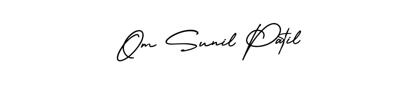 AmerikaSignatureDemo-Regular is a professional signature style that is perfect for those who want to add a touch of class to their signature. It is also a great choice for those who want to make their signature more unique. Get Om Sunil Patil name to fancy signature for free. Om Sunil Patil signature style 3 images and pictures png