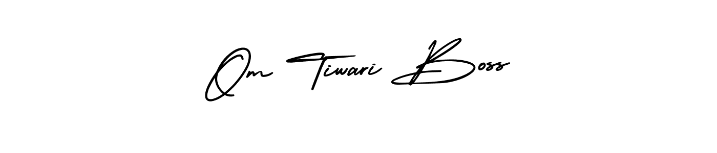 How to make Om Tiwari Boss name signature. Use AmerikaSignatureDemo-Regular style for creating short signs online. This is the latest handwritten sign. Om Tiwari Boss signature style 3 images and pictures png