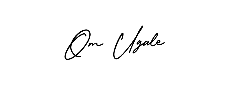 The best way (AmerikaSignatureDemo-Regular) to make a short signature is to pick only two or three words in your name. The name Om Ugale include a total of six letters. For converting this name. Om Ugale signature style 3 images and pictures png
