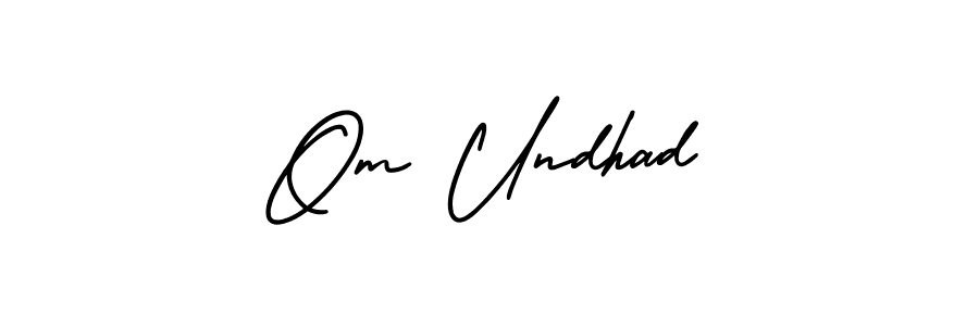 This is the best signature style for the Om Undhad name. Also you like these signature font (AmerikaSignatureDemo-Regular). Mix name signature. Om Undhad signature style 3 images and pictures png