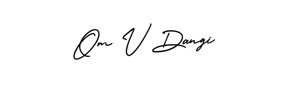 Also You can easily find your signature by using the search form. We will create Om V Dangi name handwritten signature images for you free of cost using AmerikaSignatureDemo-Regular sign style. Om V Dangi signature style 3 images and pictures png