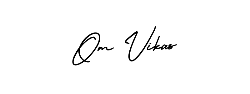 This is the best signature style for the Om Vikas name. Also you like these signature font (AmerikaSignatureDemo-Regular). Mix name signature. Om Vikas signature style 3 images and pictures png
