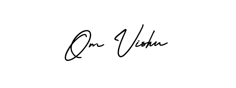 Make a beautiful signature design for name Om Vishu. With this signature (AmerikaSignatureDemo-Regular) style, you can create a handwritten signature for free. Om Vishu signature style 3 images and pictures png