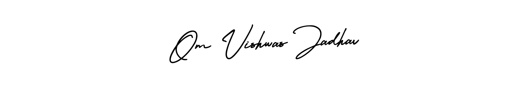 Om Vishwas Jadhav stylish signature style. Best Handwritten Sign (AmerikaSignatureDemo-Regular) for my name. Handwritten Signature Collection Ideas for my name Om Vishwas Jadhav. Om Vishwas Jadhav signature style 3 images and pictures png