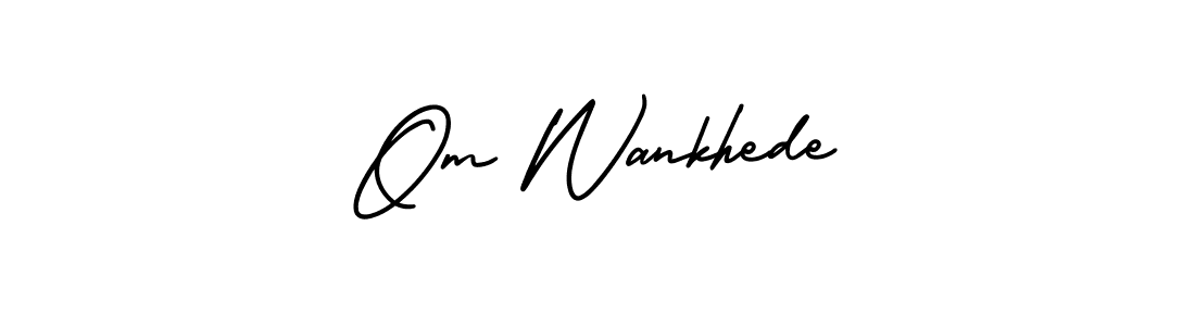 Make a beautiful signature design for name Om Wankhede. With this signature (AmerikaSignatureDemo-Regular) style, you can create a handwritten signature for free. Om Wankhede signature style 3 images and pictures png