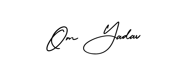 How to make Om Yadav signature? AmerikaSignatureDemo-Regular is a professional autograph style. Create handwritten signature for Om Yadav name. Om Yadav signature style 3 images and pictures png