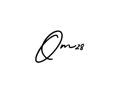 You should practise on your own different ways (AmerikaSignatureDemo-Regular) to write your name (Om28) in signature. don't let someone else do it for you. Om28 signature style 3 images and pictures png