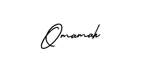 The best way (AmerikaSignatureDemo-Regular) to make a short signature is to pick only two or three words in your name. The name Omamah include a total of six letters. For converting this name. Omamah signature style 3 images and pictures png
