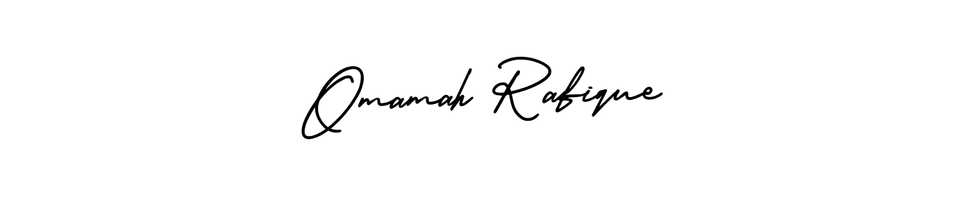 Make a short Omamah Rafique signature style. Manage your documents anywhere anytime using AmerikaSignatureDemo-Regular. Create and add eSignatures, submit forms, share and send files easily. Omamah Rafique signature style 3 images and pictures png