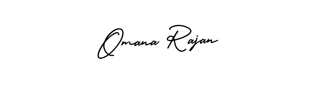 Omana Rajan stylish signature style. Best Handwritten Sign (AmerikaSignatureDemo-Regular) for my name. Handwritten Signature Collection Ideas for my name Omana Rajan. Omana Rajan signature style 3 images and pictures png