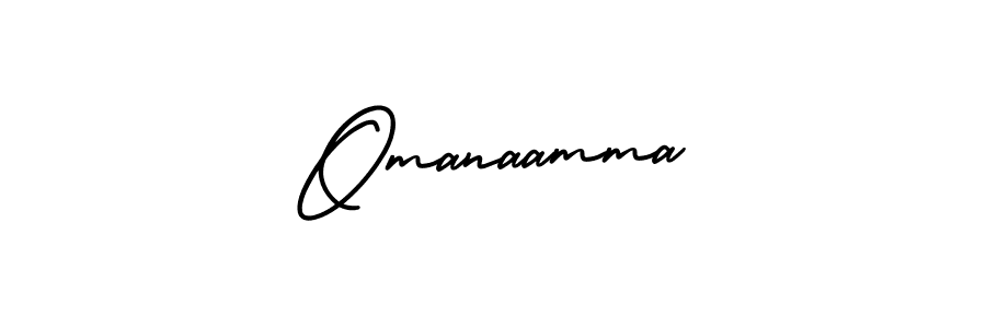 You should practise on your own different ways (AmerikaSignatureDemo-Regular) to write your name (Omanaamma) in signature. don't let someone else do it for you. Omanaamma signature style 3 images and pictures png