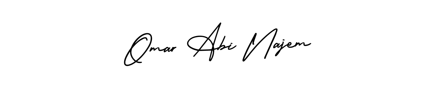 It looks lik you need a new signature style for name Omar Abi Najem. Design unique handwritten (AmerikaSignatureDemo-Regular) signature with our free signature maker in just a few clicks. Omar Abi Najem signature style 3 images and pictures png