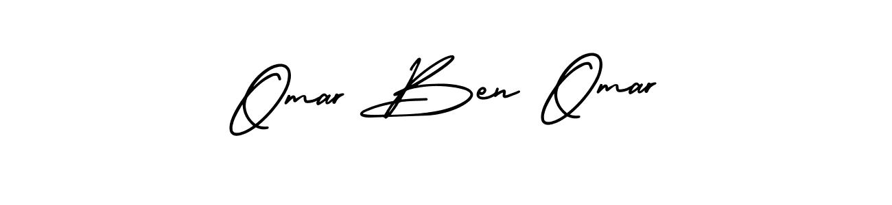 Omar Ben Omar stylish signature style. Best Handwritten Sign (AmerikaSignatureDemo-Regular) for my name. Handwritten Signature Collection Ideas for my name Omar Ben Omar. Omar Ben Omar signature style 3 images and pictures png