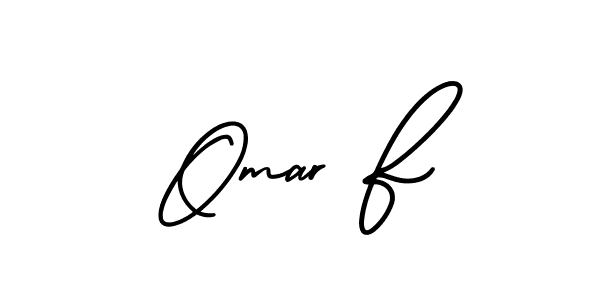 Make a beautiful signature design for name Omar F. With this signature (AmerikaSignatureDemo-Regular) style, you can create a handwritten signature for free. Omar F signature style 3 images and pictures png
