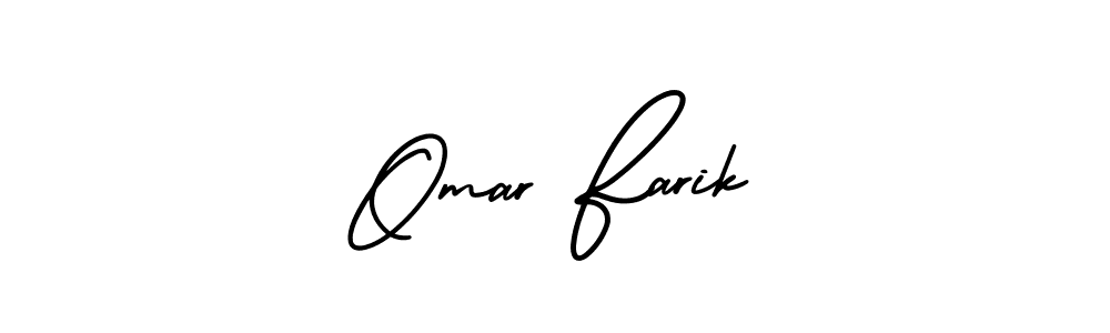 How to make Omar Farik name signature. Use AmerikaSignatureDemo-Regular style for creating short signs online. This is the latest handwritten sign. Omar Farik signature style 3 images and pictures png