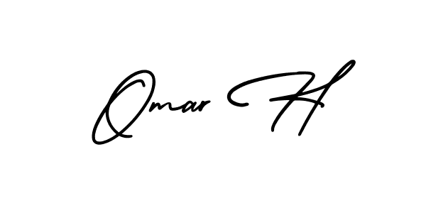AmerikaSignatureDemo-Regular is a professional signature style that is perfect for those who want to add a touch of class to their signature. It is also a great choice for those who want to make their signature more unique. Get Omar H name to fancy signature for free. Omar H signature style 3 images and pictures png