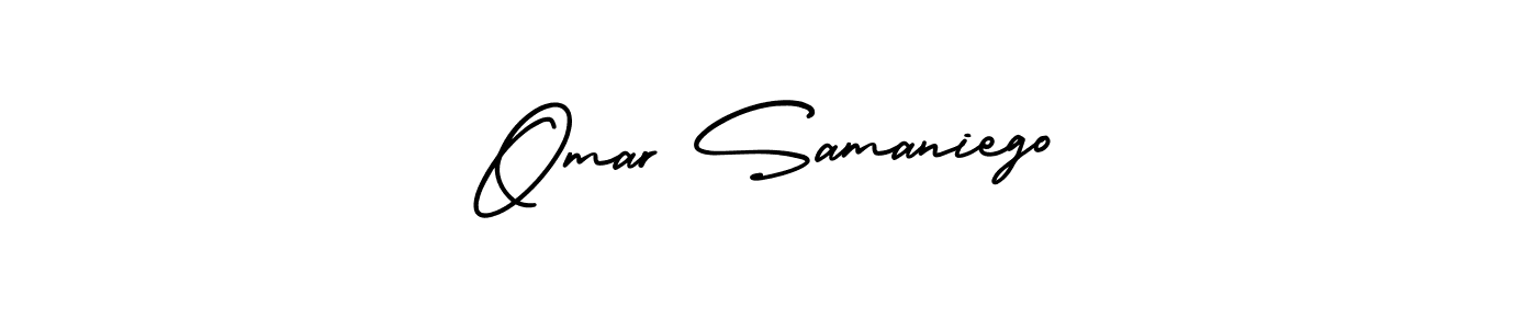 Use a signature maker to create a handwritten signature online. With this signature software, you can design (AmerikaSignatureDemo-Regular) your own signature for name Omar Samaniego. Omar Samaniego signature style 3 images and pictures png