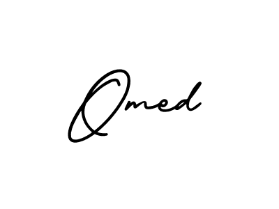 The best way (AmerikaSignatureDemo-Regular) to make a short signature is to pick only two or three words in your name. The name Omed include a total of six letters. For converting this name. Omed signature style 3 images and pictures png
