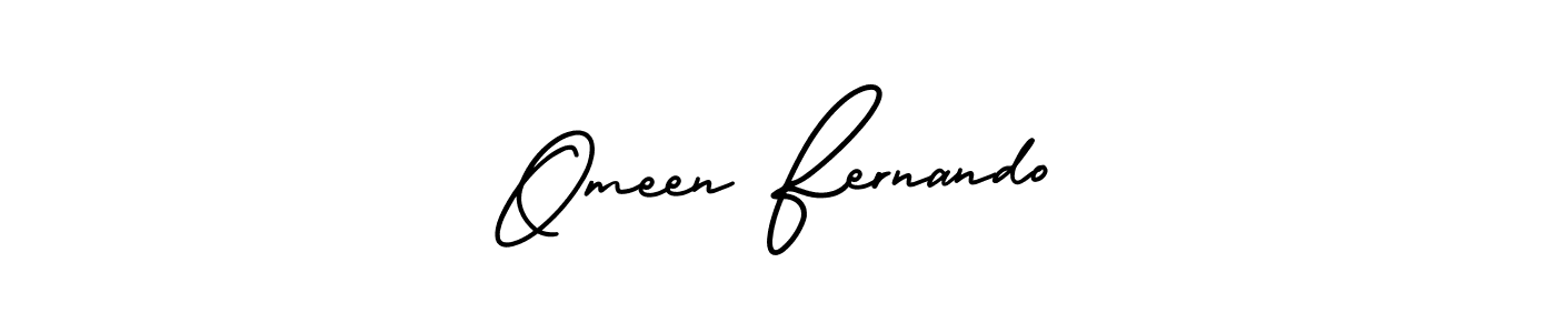 Make a beautiful signature design for name Omeen Fernando. With this signature (AmerikaSignatureDemo-Regular) style, you can create a handwritten signature for free. Omeen Fernando signature style 3 images and pictures png