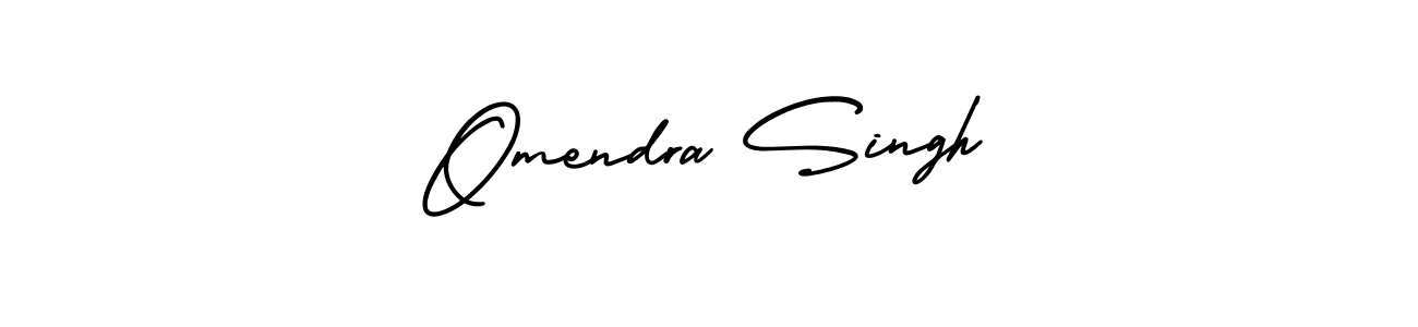 The best way (AmerikaSignatureDemo-Regular) to make a short signature is to pick only two or three words in your name. The name Omendra Singh include a total of six letters. For converting this name. Omendra Singh signature style 3 images and pictures png