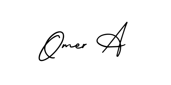 Create a beautiful signature design for name Omer A. With this signature (AmerikaSignatureDemo-Regular) fonts, you can make a handwritten signature for free. Omer A signature style 3 images and pictures png