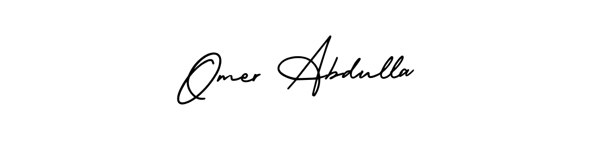 How to make Omer Abdulla name signature. Use AmerikaSignatureDemo-Regular style for creating short signs online. This is the latest handwritten sign. Omer Abdulla signature style 3 images and pictures png